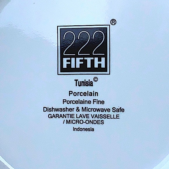 222 FIFTH TUNISIA SALAD PLATE NEW 8 3/8TH INCH ROUND FLORAL BLUE RED YELLOW - Picture 6 of 6